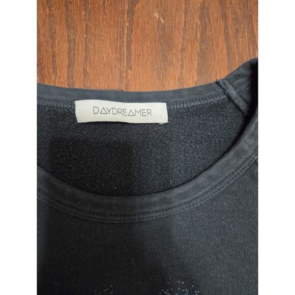Daydreamer Anthropologie Pullover S Washed Black Biggie King of Brooklyn Graphic - Picture 4 of 5